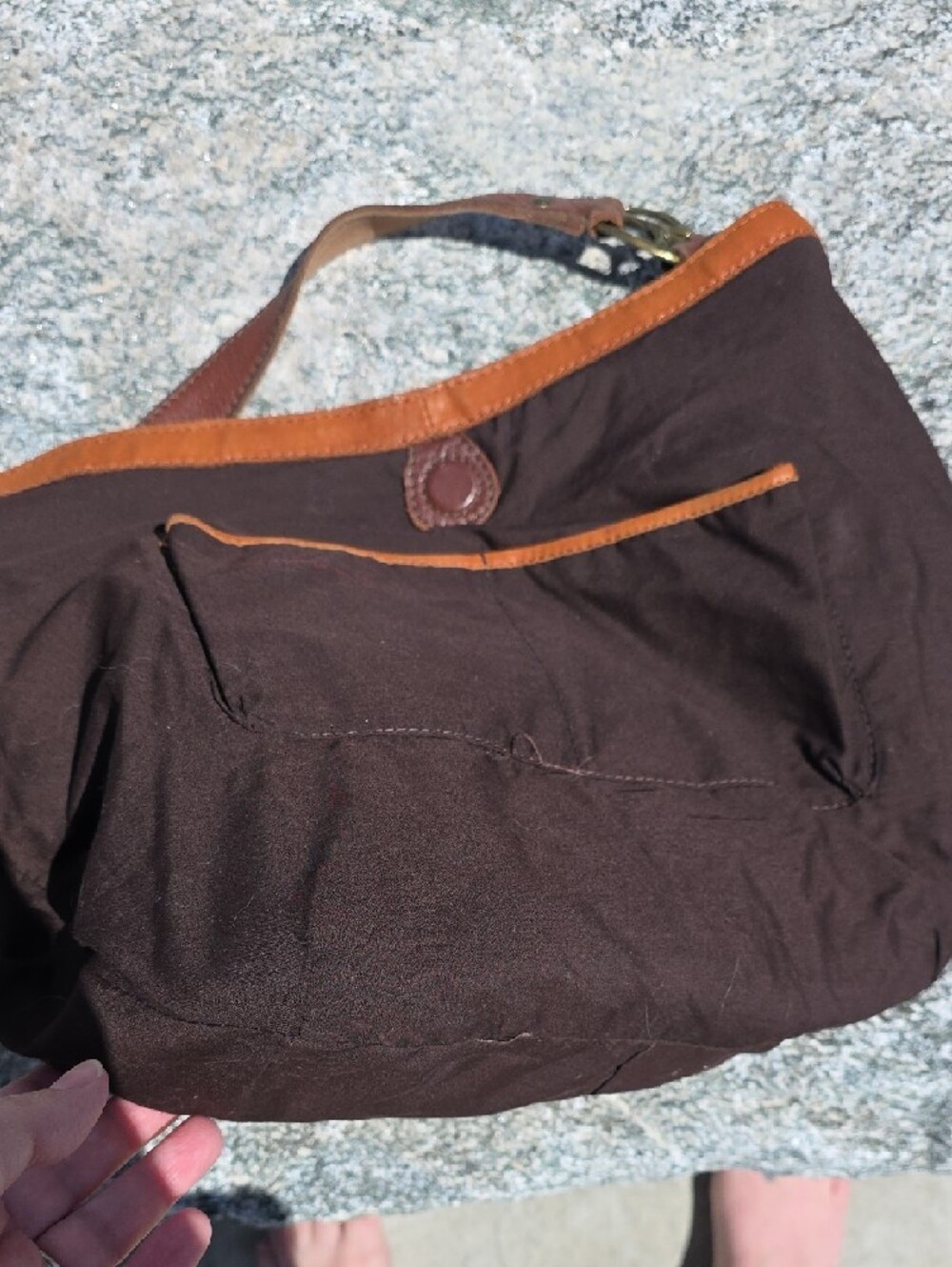 Lucky Brand Burnt Orange/Tan Floral Embossed Leather Hobo - Picture 10 of 15